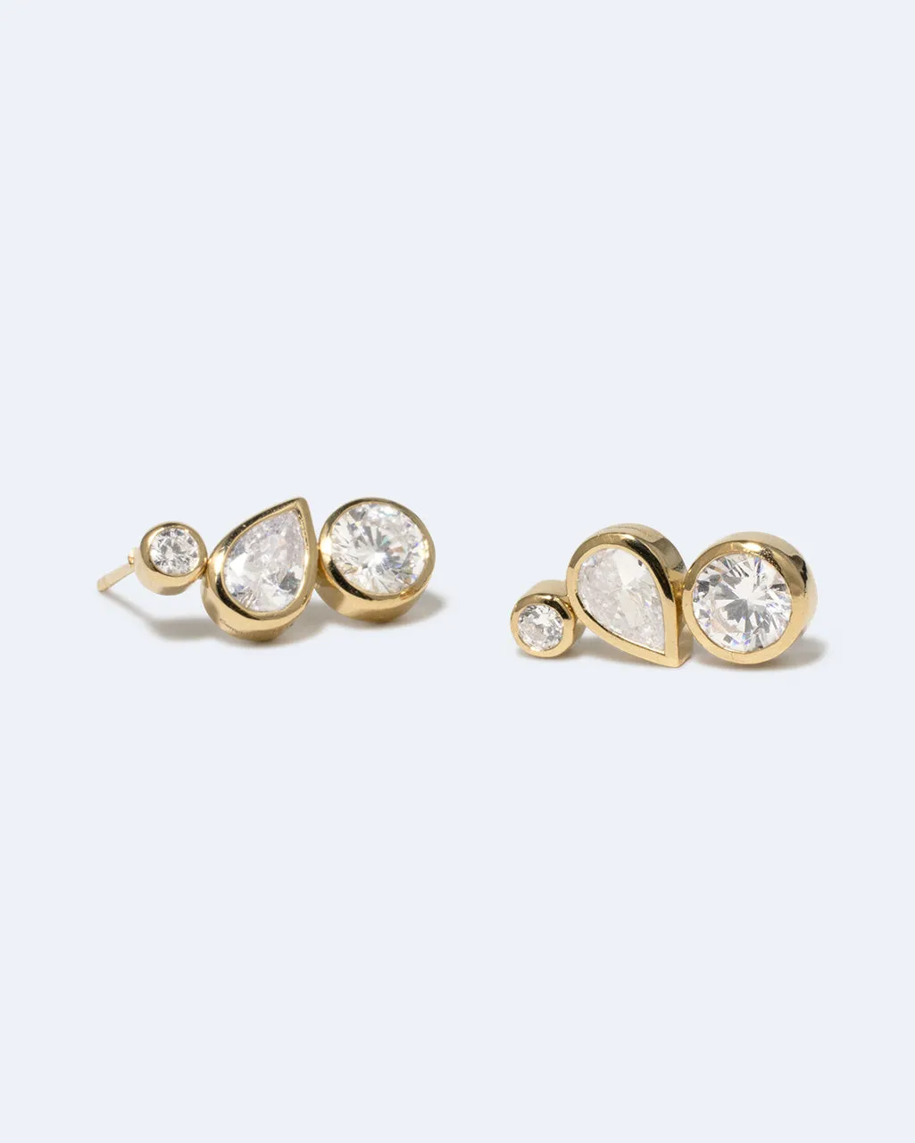 Completedworks Like Peas in a Pod II boucles d'oreilles zirconia doré