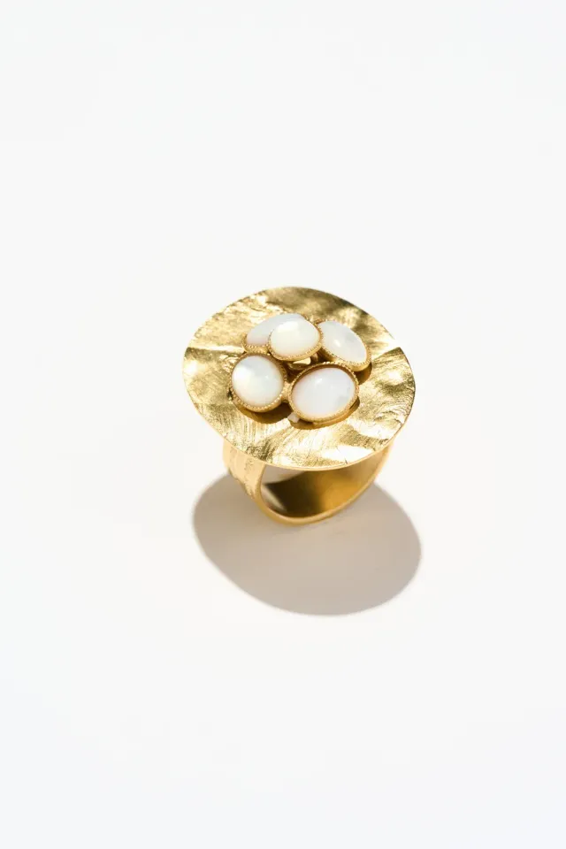 Philippe Ferrandis Camelia Byzance bague ajustable doré
