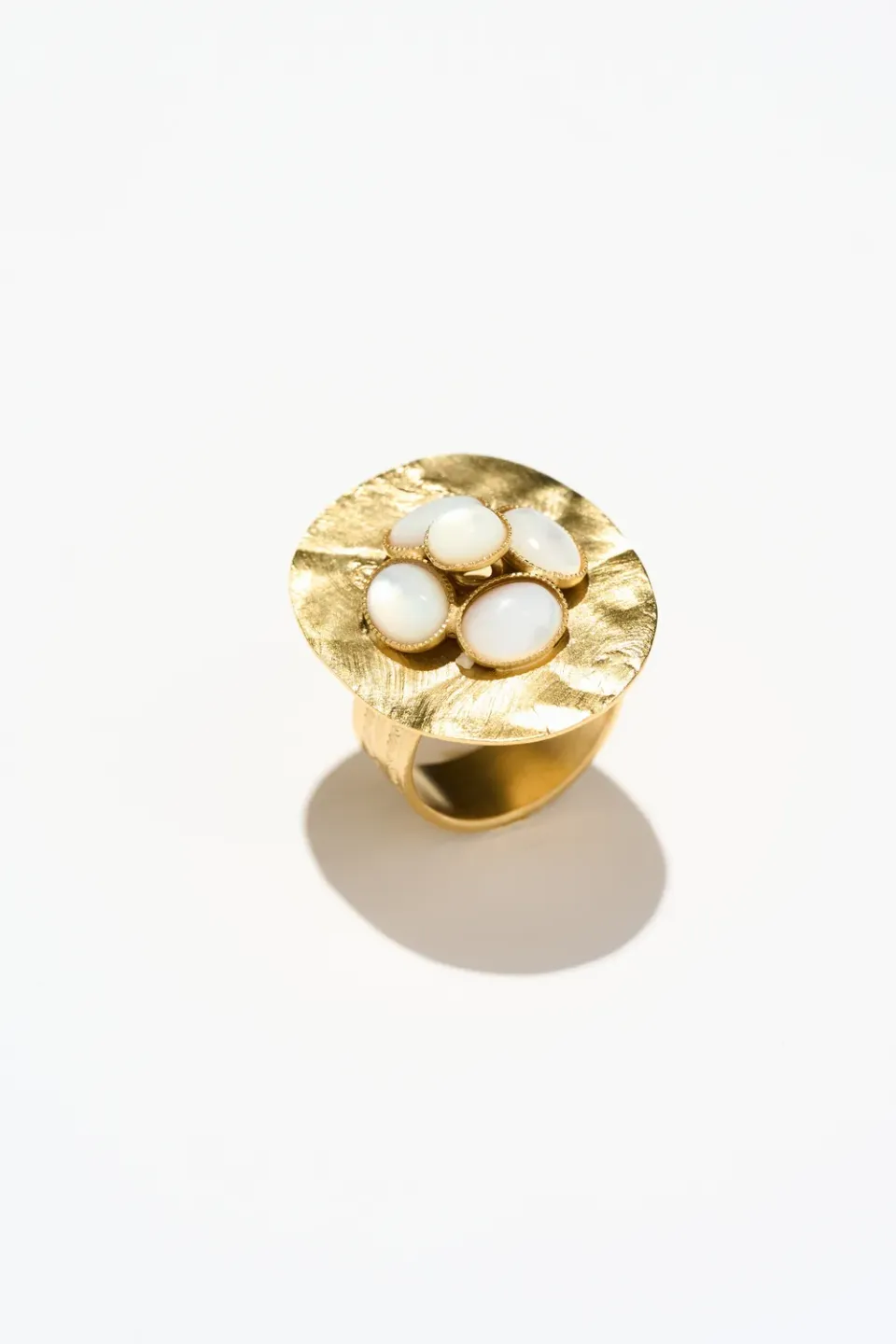 Philippe Ferrandis Camelia Byzance bague ajustable doré