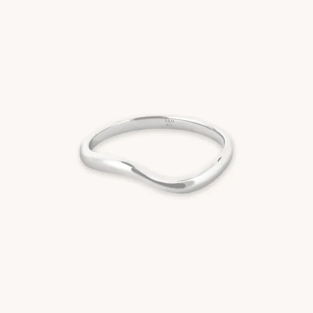 Astrid & Miyu Wave bague argent rhodié vague