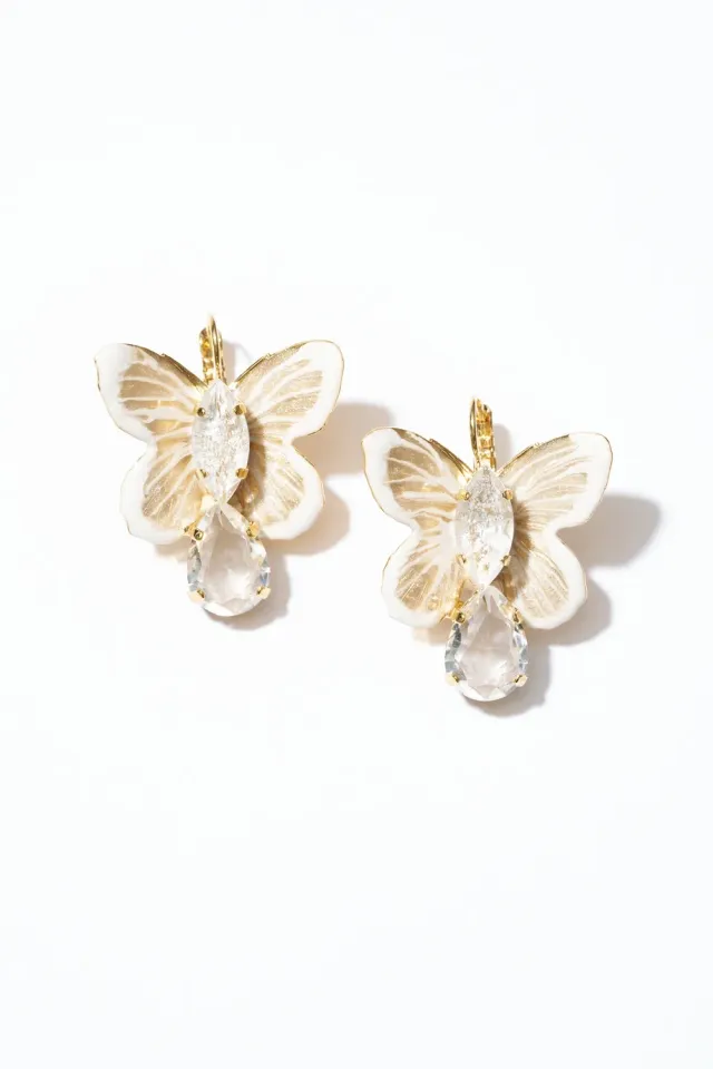 Philippe Ferrandis Fenice papillons blancs boucles quartz rose