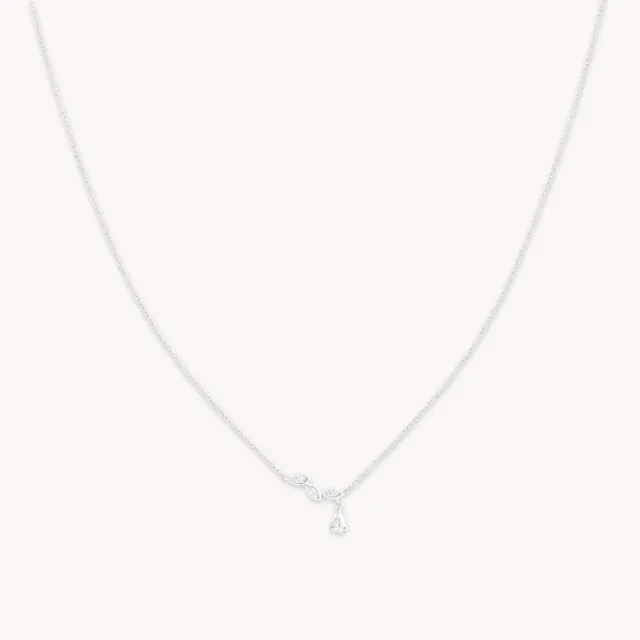 Astrid & Miyu Marquise Drop collier diamant or blanc