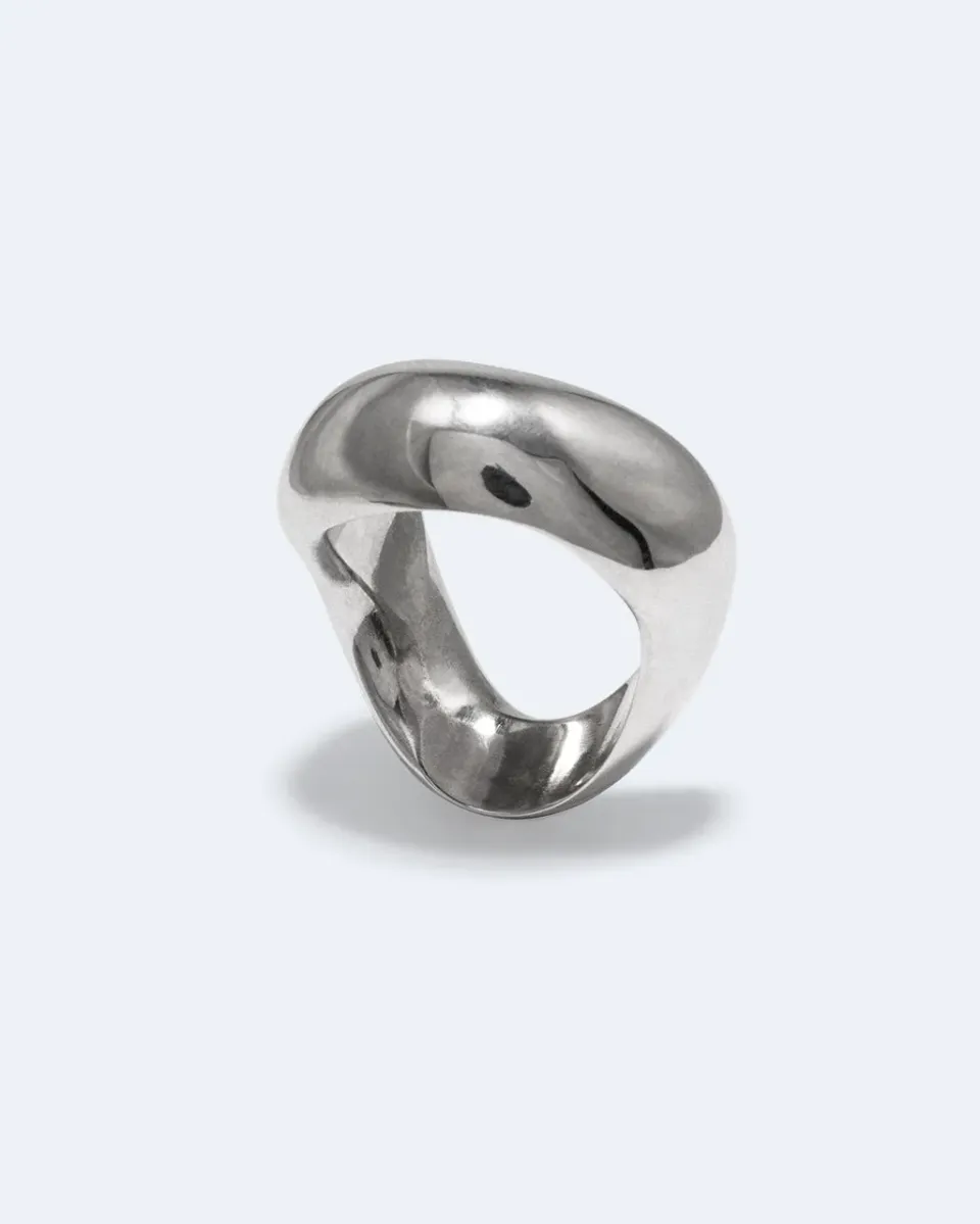 Completedworks Post-Capital bague plaqué platine taille L