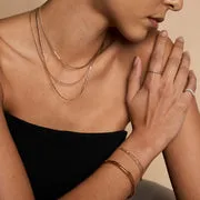 Astrid & Miyu Illusion Double Chain collier doré double
