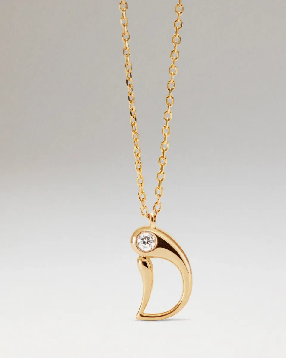 PDPAOLA initiale D collier pendentif or 40-50 cm