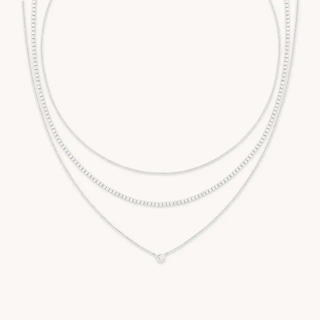 Astrid & Miyu Essential Crystal parure colliers argent