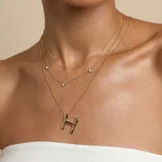 Astrid & Miyu Initial Bold H collier pendentif doré