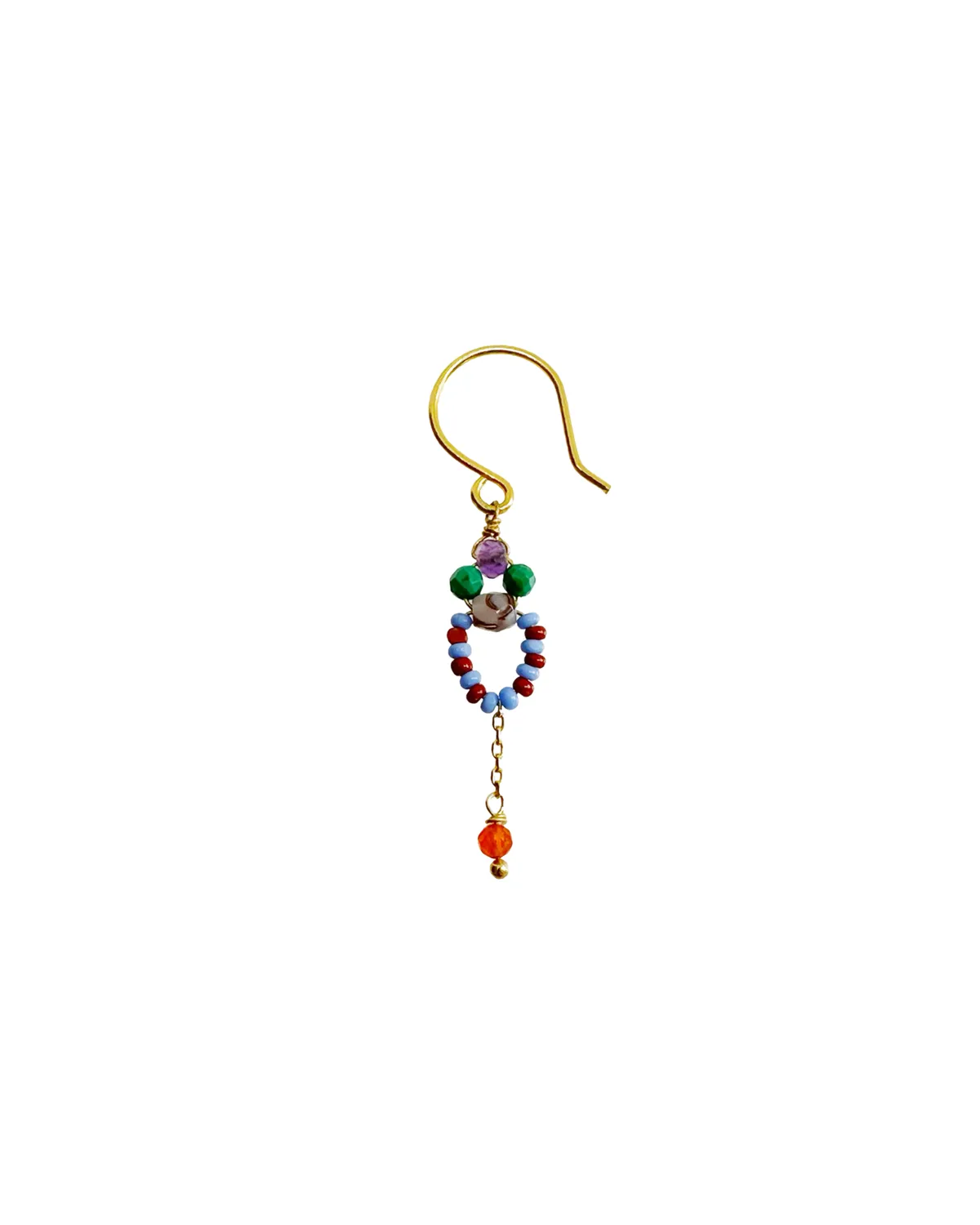 Le Fourbi de Capucine P8 boucles d'oreilles laiton doré cornaline