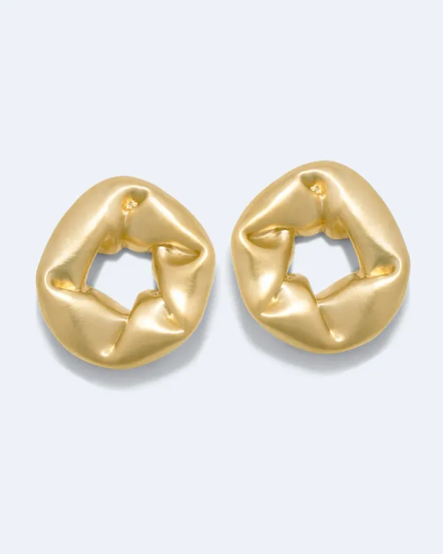 Completedworks Oversized Scrunch boucles d'oreilles plaqué or