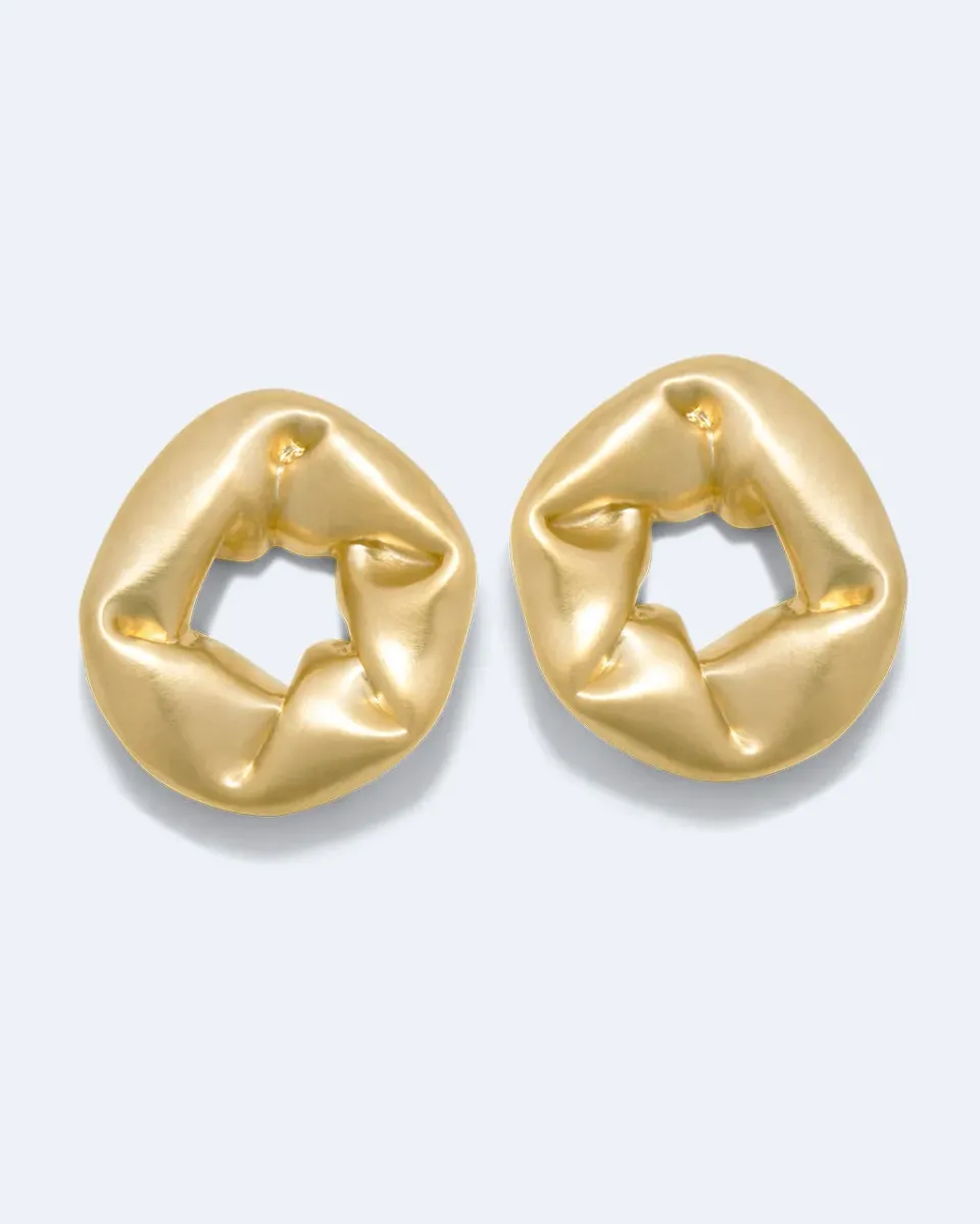 Completedworks Oversized Scrunch boucles d'oreilles plaqué or