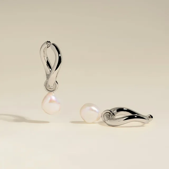 Astrid & Miyu créoles Serenity XL perle argent