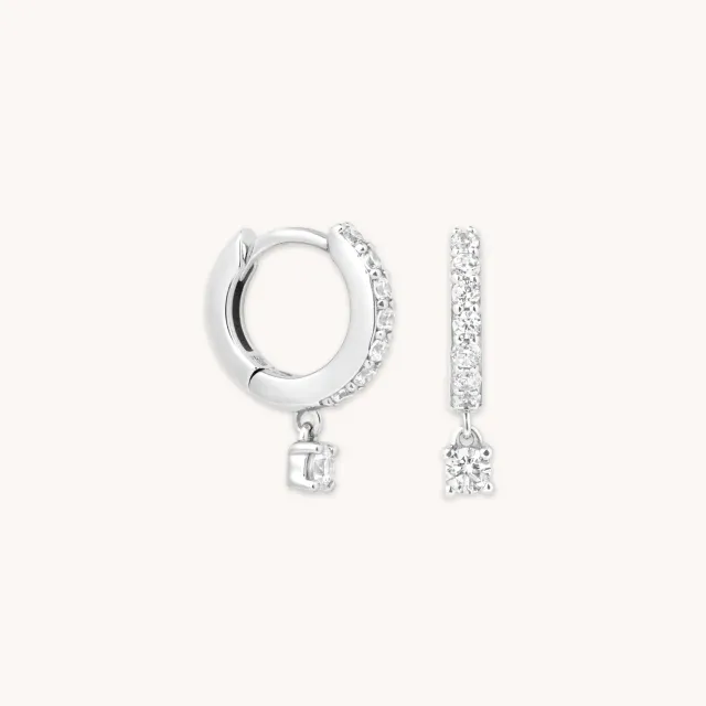 Astrid & Miyu Crystal Charm Huggies créoles argent cristal