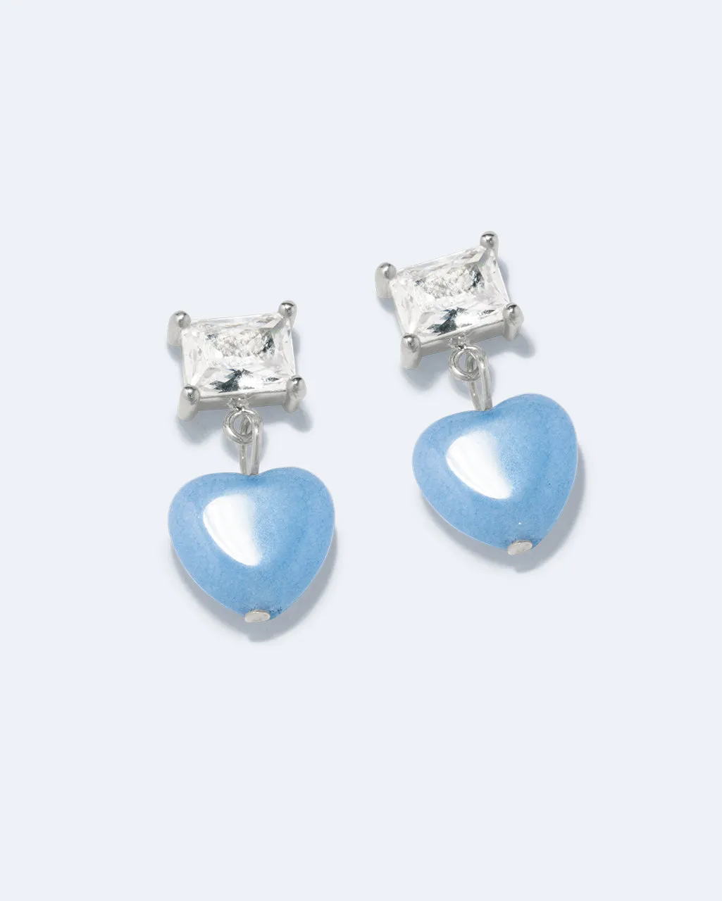 Completedworks The Heart's Window boucles d'oreilles cœur bleu argent