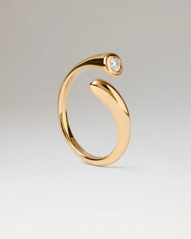 PDPAOLA Caramelle bague dôme plaqué or zirconia 11mm