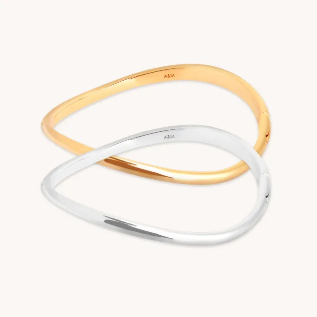 Astrid & Miyu Wave Bangle set bracelets joncs métal mixte