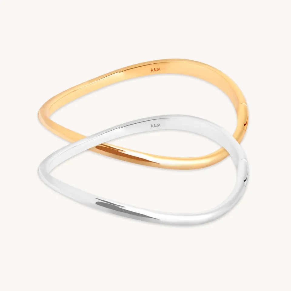 Astrid & Miyu Wave Bangle set bracelets joncs métal mixte