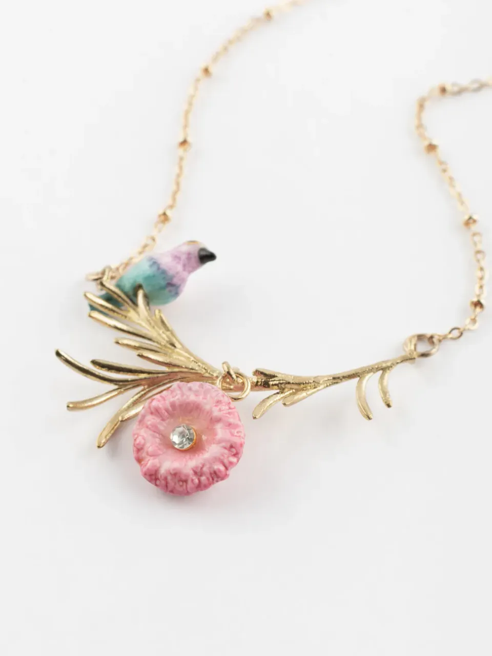 Nach Bijoux Rollier collier oiseau branche 48 cm