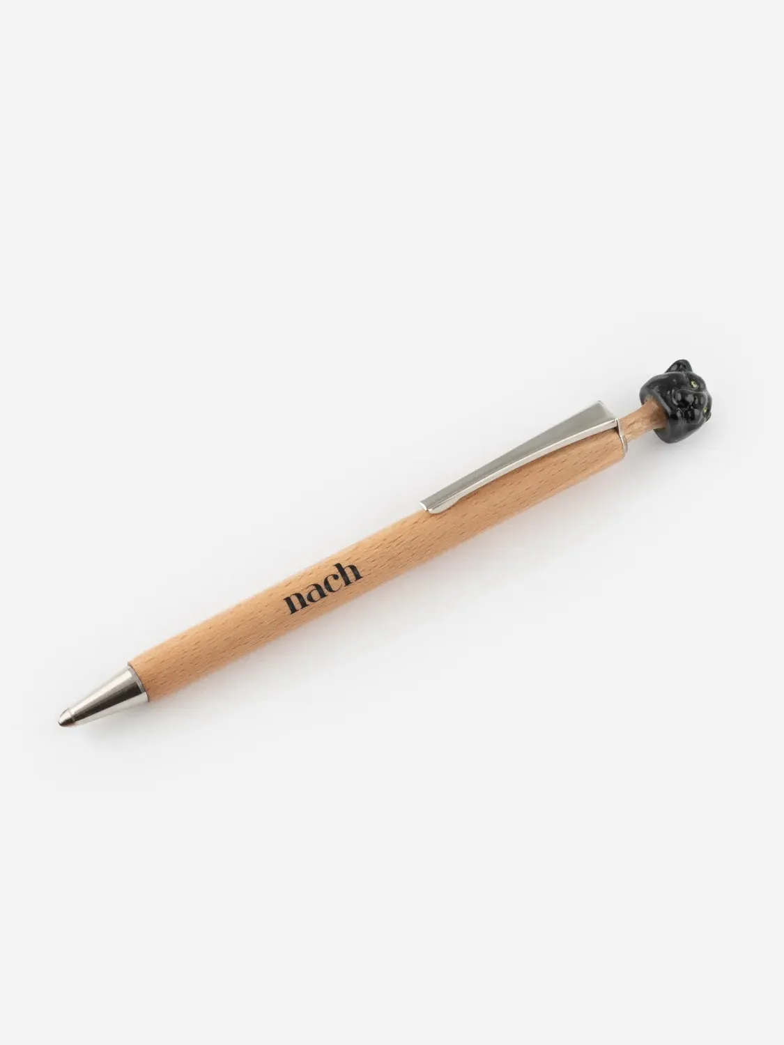 Nach Bijoux Ayrton la panthère stylo bois hêtre bleu