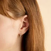 Astrid & Miyu Diamond Pearl Charm créoles or massif