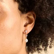 Astrid & Miyu Pearl Crystal Drop Studs boucles d'oreilles perle