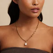 Astrid & Miyu Infinite Pearl collier lariat perle doré