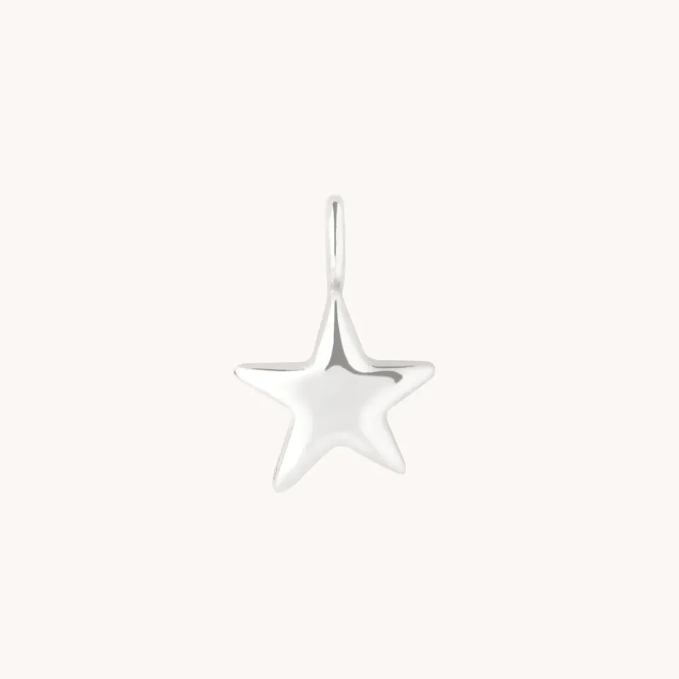 Astrid & Miyu Star Charm breloque or blanc 9 carats
