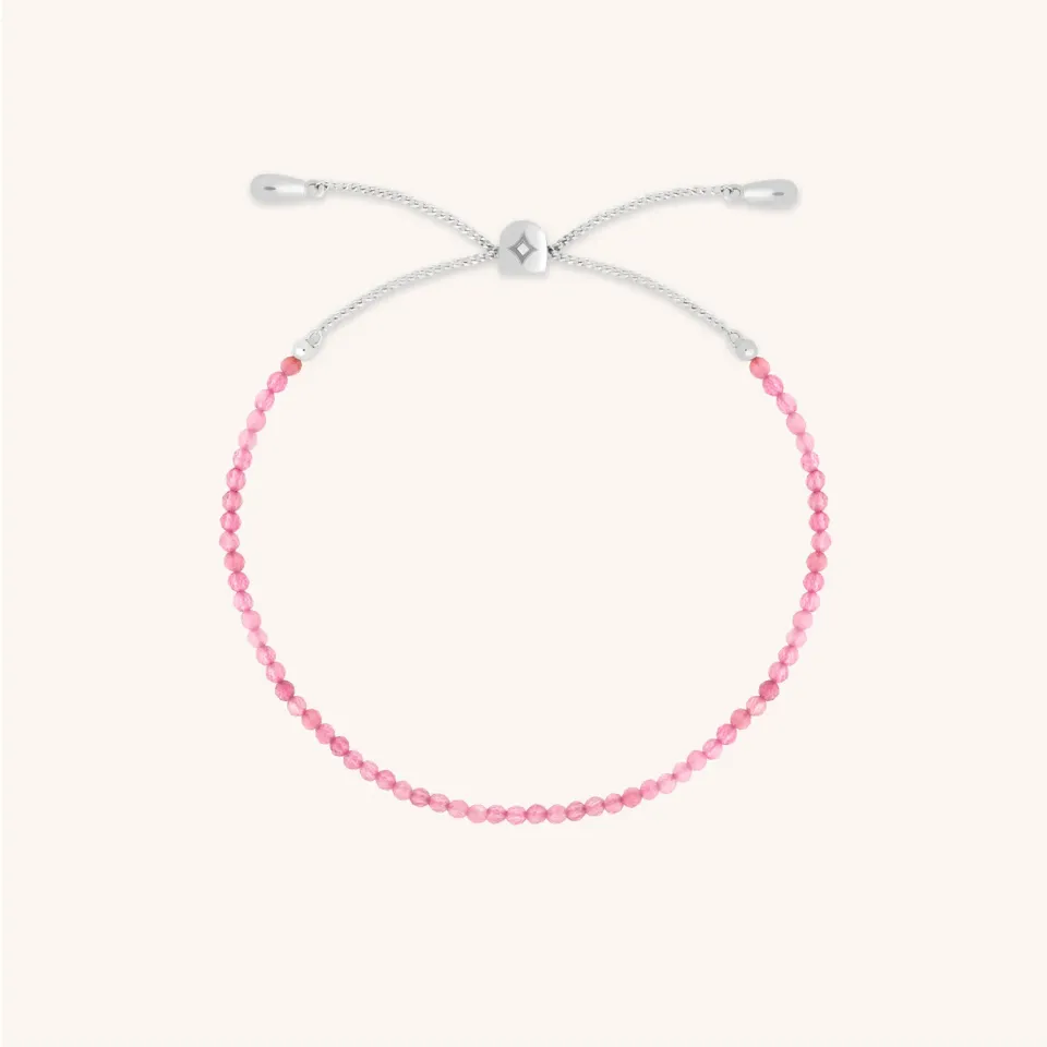 Astrid & Miyu October Tourmaline bracelet perles or blanc