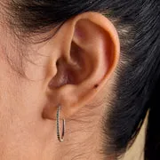 Astrid & Miyu Ridged Hoops créoles or blanc massif