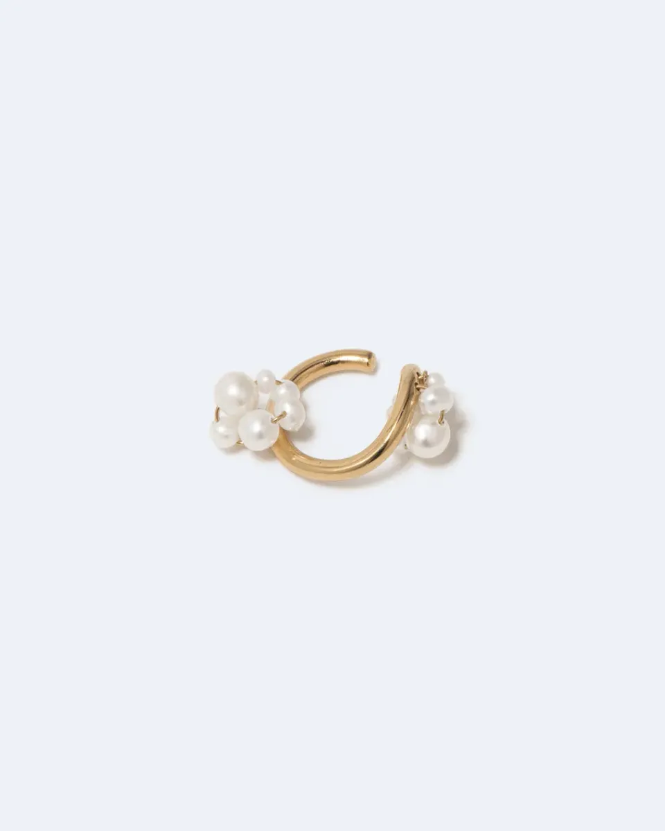 Completedworks Surfacing ear cuff perle vermeil or