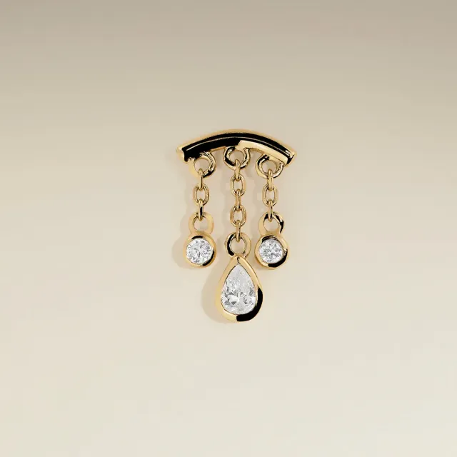 Astrid & Miyu Diamond Pear piercing Multi Charm Helix or diamant