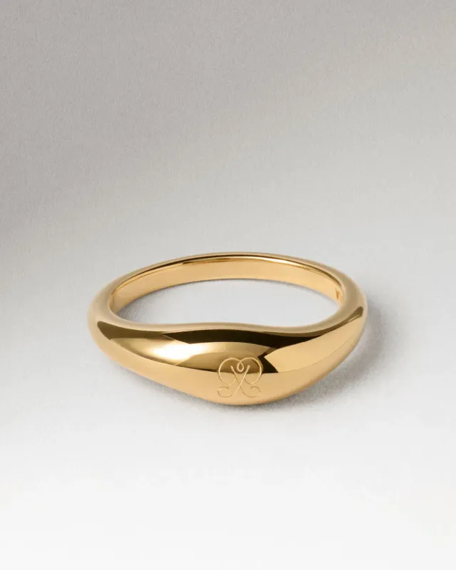 PDPAOLA Onda bague dorée vague taille 14