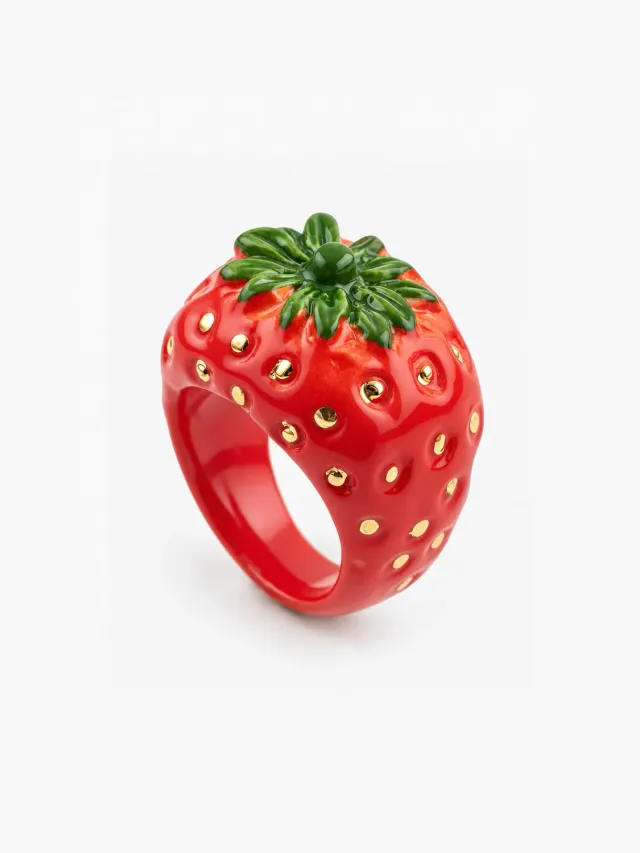 Nach Bijoux Belles du sud bague fraise porcelaine S M L
