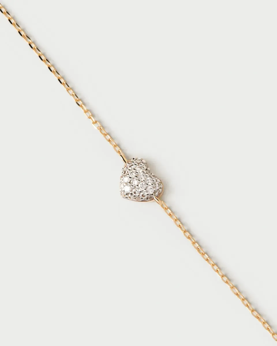 PDPAOLA Fine bracelet coeur or 18 carats diamants 15-18 cm
