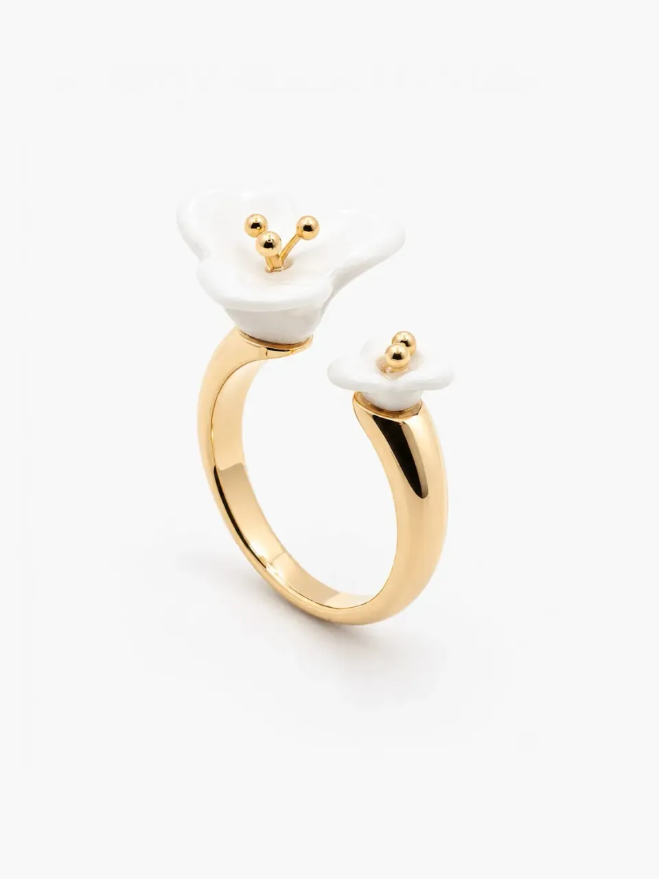 Nach Bijoux FaceToFace bougainvillier blanc bague