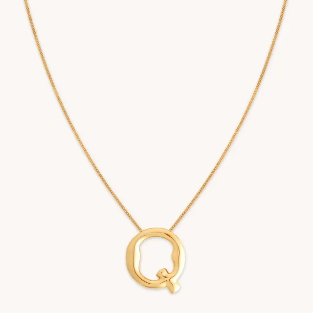 Astrid & Miyu Q Initial Bold Pendant collier or initiale Q