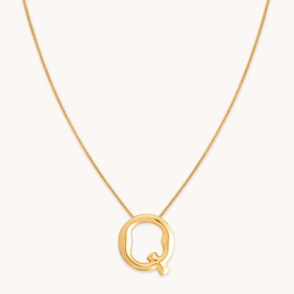 Astrid & Miyu Q Initial Bold Pendant collier or initiale Q