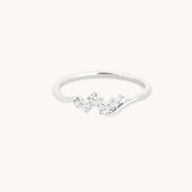 Astrid & Miyu Diamond Cluster bague or blanc diamants