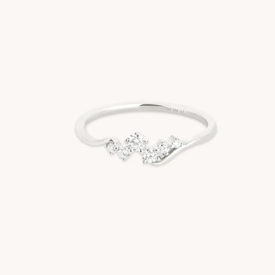 Astrid & Miyu Diamond Cluster bague or blanc diamants
