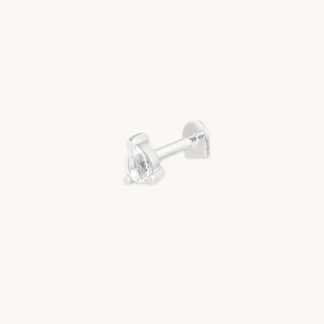 Astrid & Miyu White Topaz Pear piercing or blanc poire
