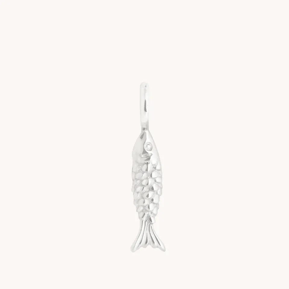 Astrid & Miyu Fish breloque poisson or blanc 9 carats