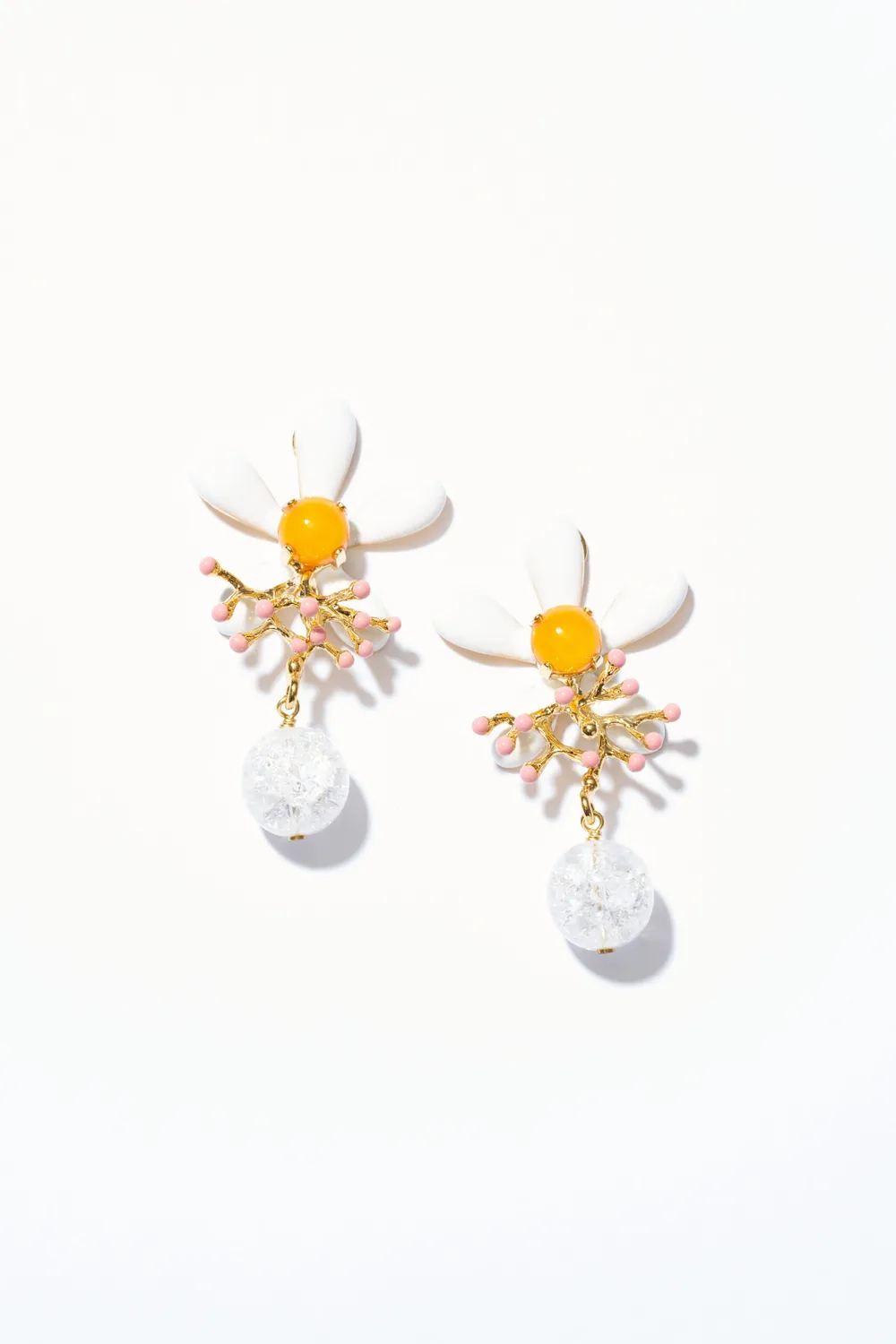 Philippe Ferrandis Neroli Studs flowers boucles d’oreilles 5,1 cm