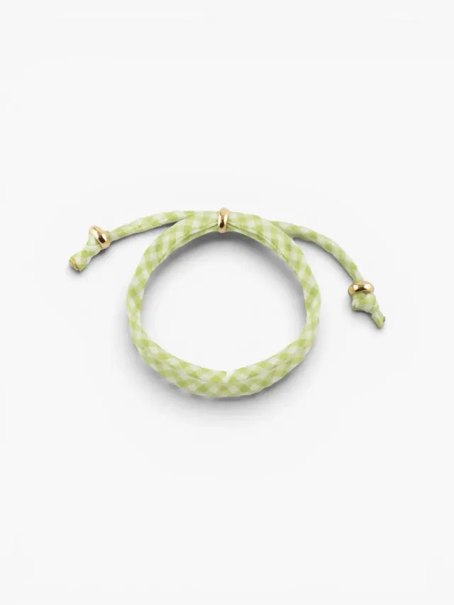 Nach Bijoux vichy bracelet tissu ajustable à charms