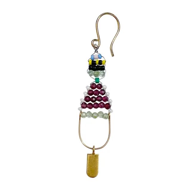 Le Fourbi de Capucine FDC174 boucles d'oreilles grenat péridot
