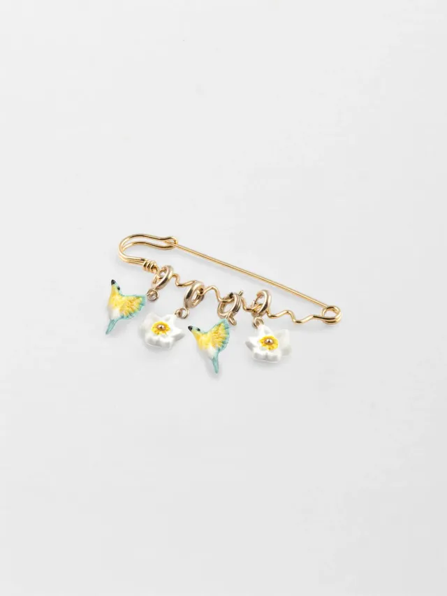 Nach Bijoux Mix and Match broche à charms dorée 6 cm
