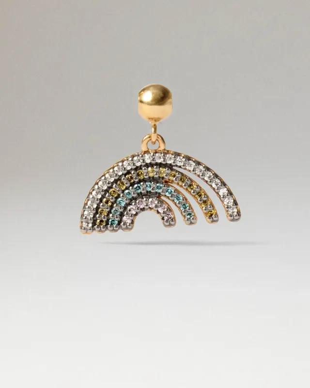 PDPAOLA Rainbow charm breloque dorée zircone blanche