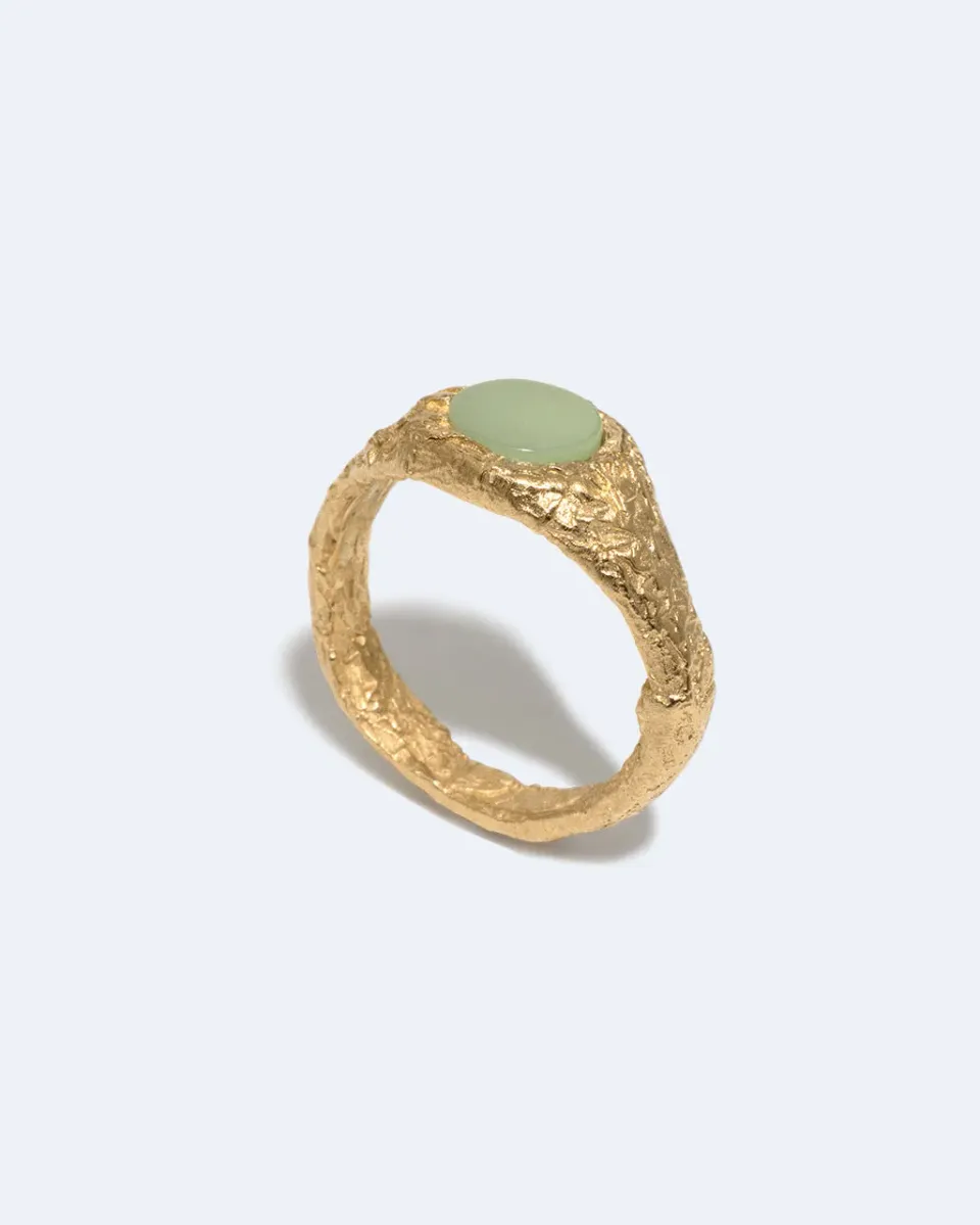 Completedworks Foil bague jade résine vermeil or