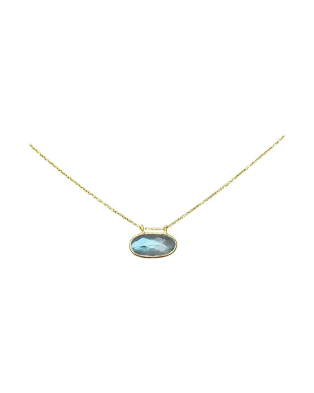 Le Fourbi de Capucine LF53 collier labradorite laiton doré