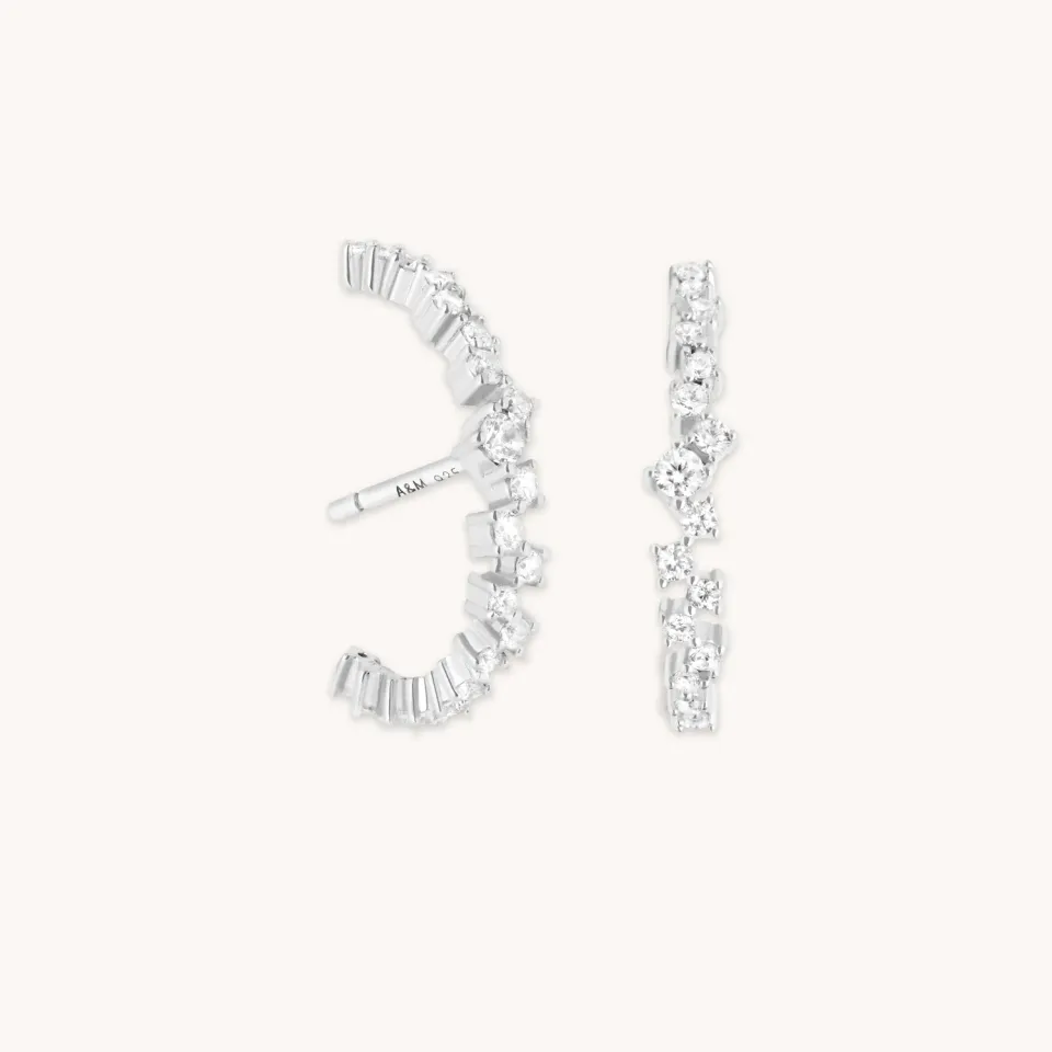 Astrid & Miyu Orbit boucles d'oreilles cristal argenté