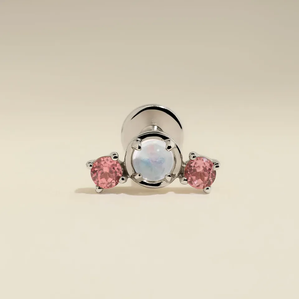 Astrid & Miyu Cluster piercing or blanc pierre de lune