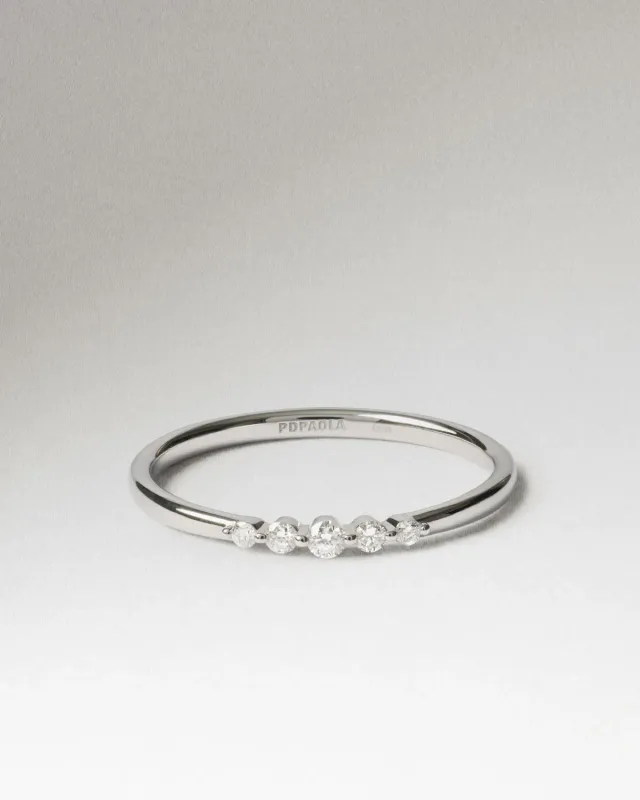PDPAOLA Vivienne bague diamants or blanc 18 carats